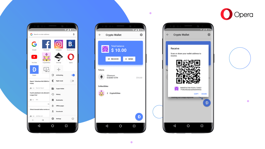 Opera Browser Implements A Built-in Crypto Wallet