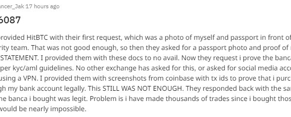 HitBTC Holds Users’ Funds – The Exchange Is Asking For Social Media Accounts For Verification