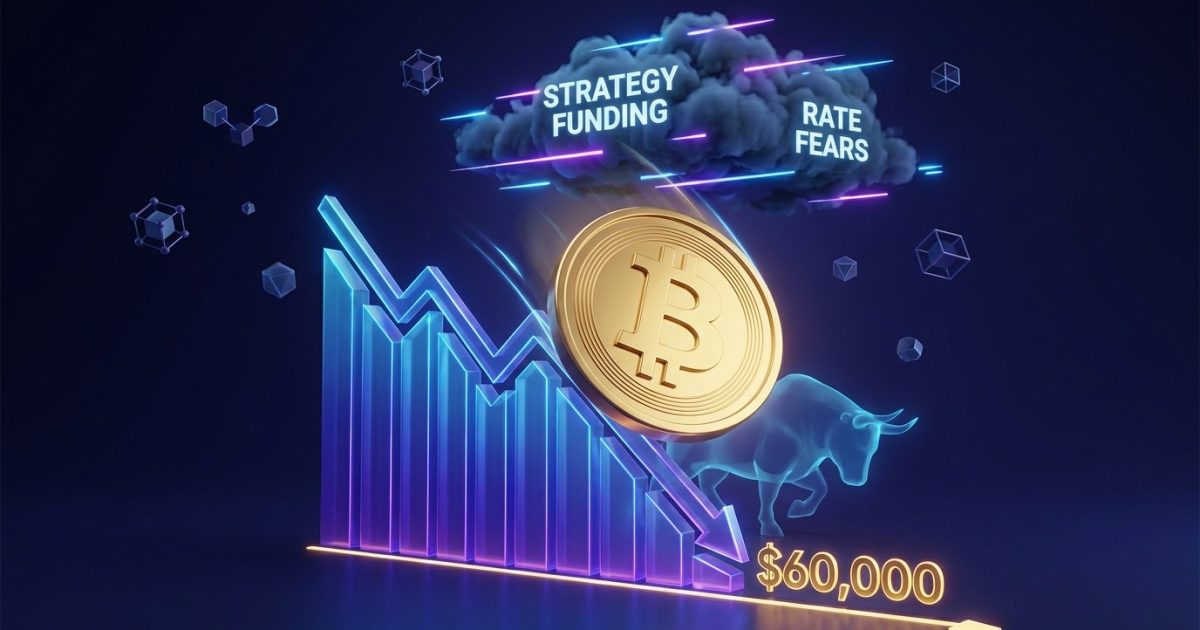 Bitcoin Slides Back Toward $60,000 as Strategy Funding Model and Rate Fears Weigh