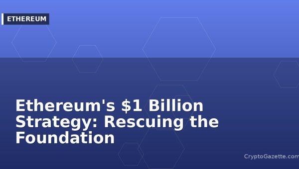 Ethereum’s $1 Billion Strategy: Rescuing the Foundation