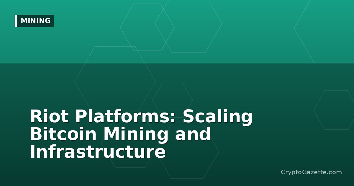 Riot Platforms: Scaling Bitcoin Mining and Infrastructure