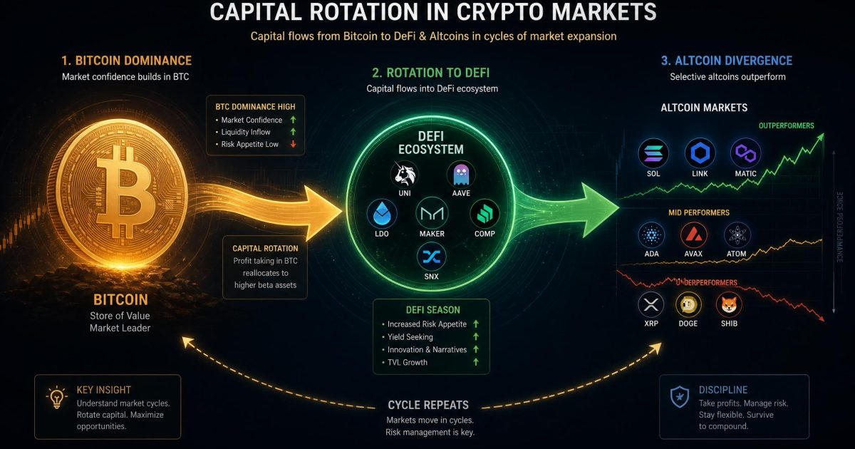 DeFi App Surges 15% as Altcoins Rotate While Bitcoin Bleeds — Market Divergence Signals Rotation Trade