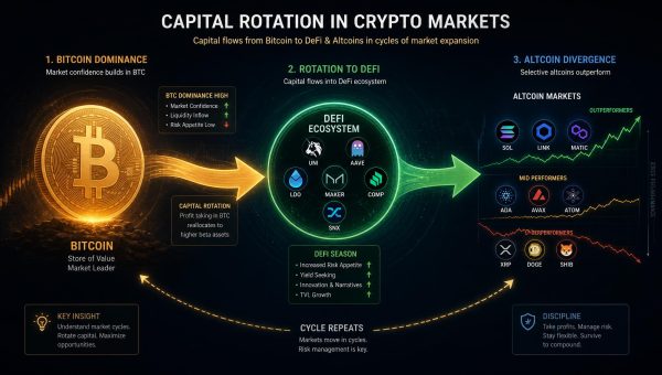 DeFi App Surges 15% as Altcoins Rotate While Bitcoin Bleeds — Market Divergence Signals Rotation Trade
