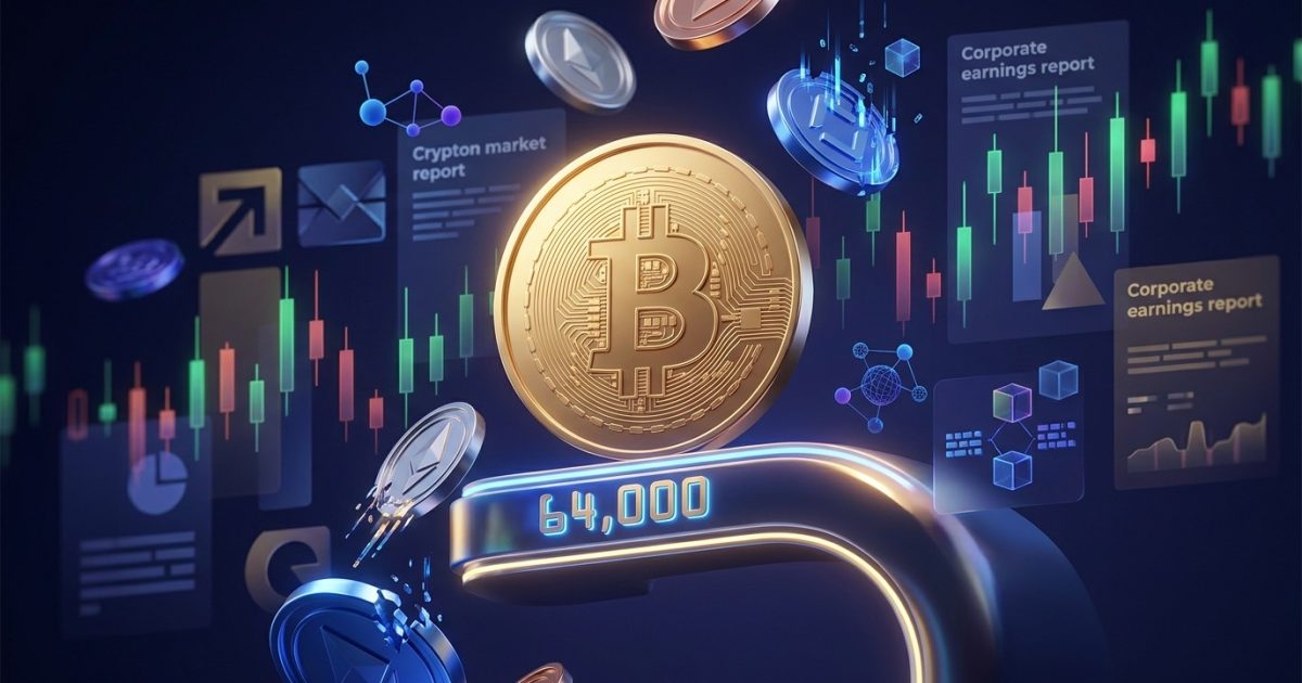 Dogecoin and Ether Lead Crypto Pullback as Bitcoin Stabilises Around $64,000